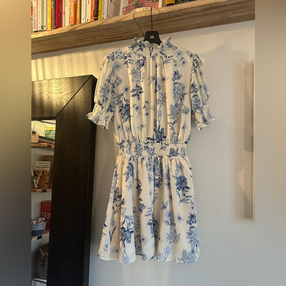 Sugarlips Blue and Cream Floral Dress